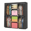 Portable Wardrobe For Clothes Storage with Shelves Water Proof Wardrobe Dust Organizer (Black)