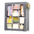 Portable Wardrobe For Clothes Storage with Shelves Water Proof Wardrobe Dust Organizer (Black)